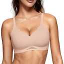 Vertvie Bras for Women Wireless Comfortable Push Up Bra Scalloped Seamless Full Coverage No Underwire Supportive T Shirt Bras,M