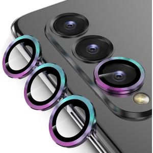 2 Sets for Samsung Galaxy Z Fold 4 5G Camera Lens Protector, 9H Tempered Glass Camera Cover Screen Protector 3D Metal Individual Ring [Case Friendly] [Installation Tray] - Multi-Color