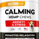 Advanced Calming Chews for Dogs - Hemp Chews and Melatonin - Anxiety Relief - Sleep Aid - Relaxing Treats - Stress Relief During Fireworks, Storms, Thunder, Barking - Made in USA - Bacon - 60ct