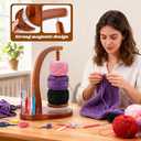 Yarn Holder for Crocheting, Wooden Yarn Holders for Knitting & Crocheting, Rotating Yarns Spinner for DIY Crafts, Magnetic Rotation Ball Holder Crochet Gift for Knitting Lovers