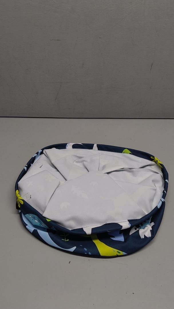 Round laundry basket with handle - waterproof foldable Oxford cloth basket for bedroom and living room storage16.5*13.8in 