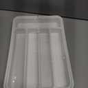 Aujen Silverware Organizer - Expandable Kitchen Drawer Organizer, Adjustable Utensil Organizer, Cutlery Tray for Forks, Knives, Multipurpose Kitchen Organizers and Storage Solution, White, Medium