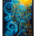 Large Tree of Life Wall Art for Living Room Teal Tree Pictures Big Wall Decor Modern Aesthetic Canvas Print Painting Home Framed Artwork Decoration Gifts for Bedroom Office 24"x36"