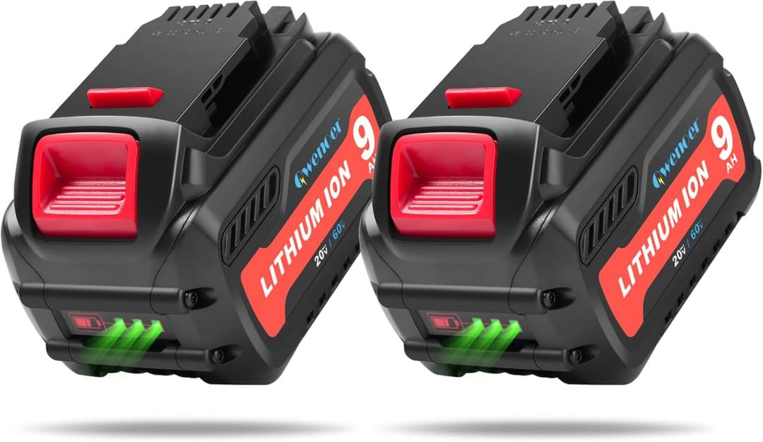 2Pack 20V/60V 9.0Ah Replace for Dewalt 60V Flexvolt Battery, Replacement for Dewalt 60V Battery DCB609 DCB606 DCB612 DCB606-2 DCB200 DCB201 DCB203 DCB204 DCB206 DCB207 DCB209 for Power Tools