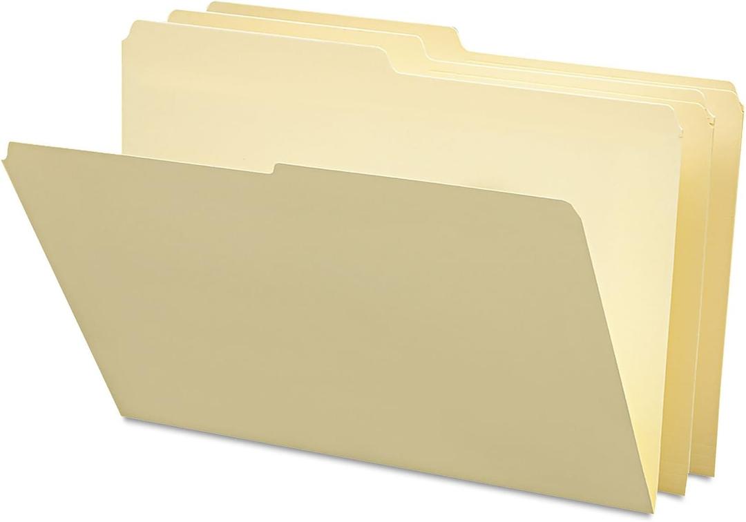 Smead File Folder, 1/2-Cut Tab, Assorted Positions, Legal Size, Manila, 100 per Box (15320)