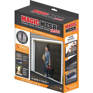 Magic Mesh Garage Door Screen, Black | Magnetic Closure, Breezy Net, Mosquito & Bug Screen for Standard 2 Door Garage, Kid & Pet Friendly | Size 108" (W) x 82" (H) (Pack of 1)