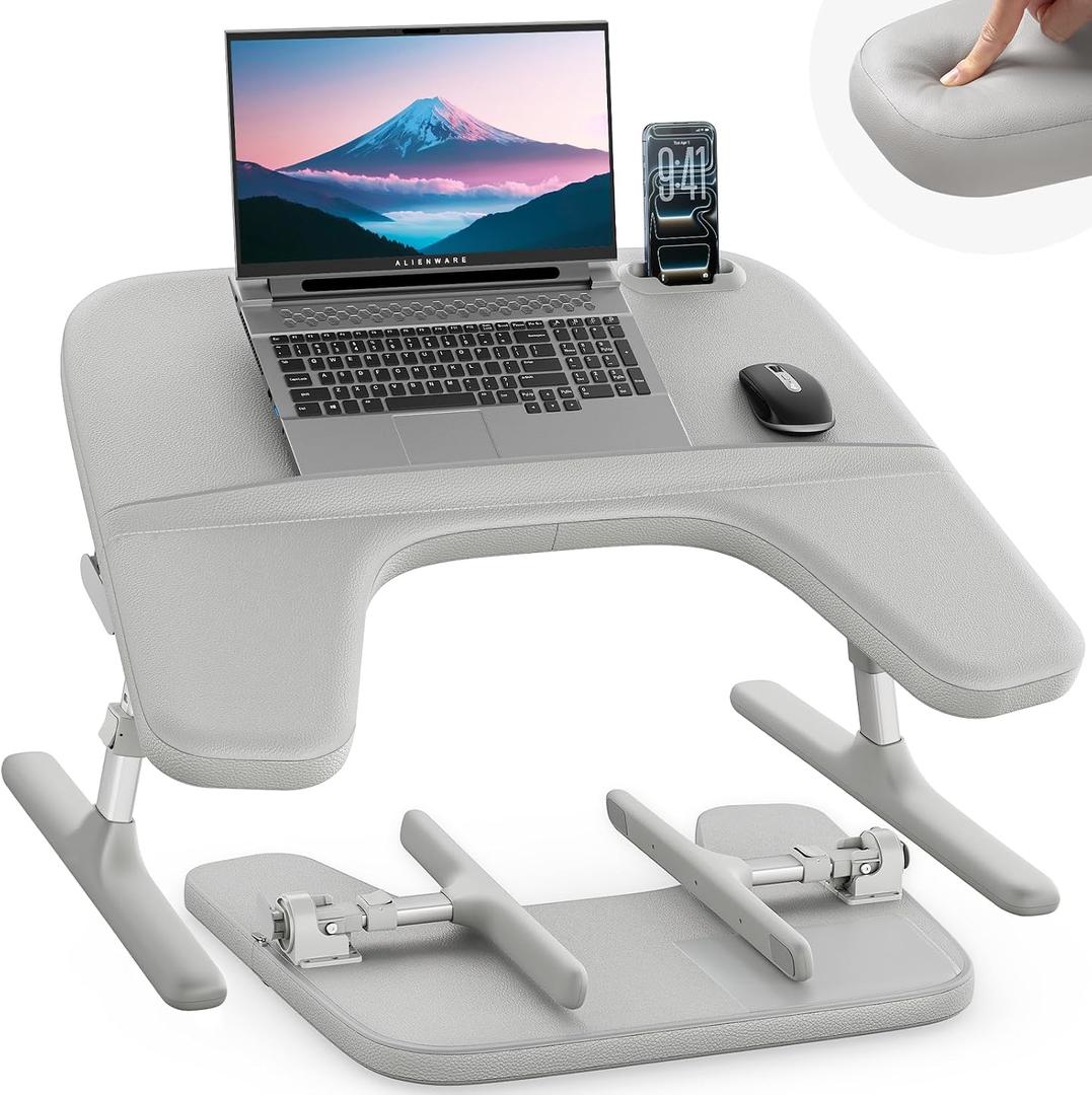 SAIJI Laptop Lap Desk for Bed & Couch with Soft Armrest, Bed Desk Table
