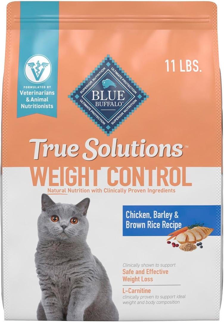 Blue Buffalo True Solutions Weight Control Natural Dry Cat Food for Adult Cats, Chicken, 11-lb. Bag BBD 09-27