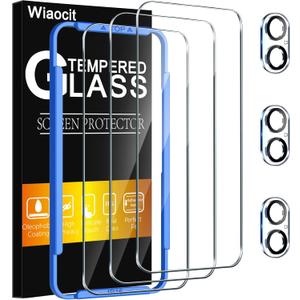Wiaocit 3 Pack Tempered Glass Screen Protector for iPhone 16 with 3 Pack Camera Lens Protector, 9H Hardness, Bubble Free, Case Friendly