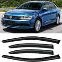 Window Rain Guards for 2011-2018 Volkswagen (VW) Jetta, Window Visor Guard Vent Shade Wind Deflector Rain Shield Protector Sun for 11-18 Jetta 2012 2013 2014 2015 2016 2017, Outside-Mount, 4PCS