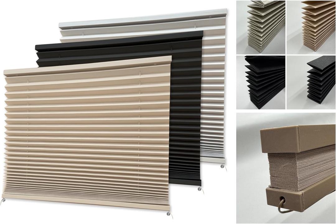 RV Window Shades, Blinds, 32'' W X 24'' H, Privacy Shades for motorhomes- Easy Installation, UV Protection, Light Blocking for Camper Vans, dim Out Black Fabric (Cappuccino, 32 * 24)