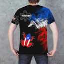 Men's Puerto Rico Flag T-Shirt 3D Frog Print Short Sleeve Shirt Novelty Casual Round Neck Top Unisex (M)