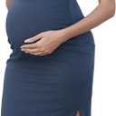 Liu & Qu Women's Sleeveless Maternity Dress with Built in Bra Side Ruched Casual Pregnancy Bodycon Dresses, S