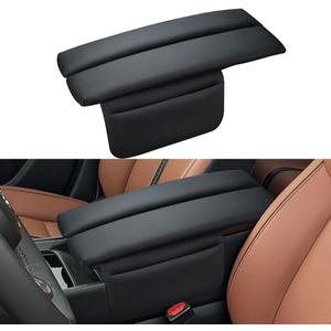 INTGET Center Console Cover for Mazda CX5 Accessories 2026/CX50 CX-50 2023 2024 2025 2026 Car Interior Leather Armrest Arm Rest Lid Cushion Pad Protector (2023+, Black Stitches)