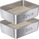 Stainless Steel Litter Box -Metal Cat Litter Box,Cat LitterBox 6" High Sided for Kitty/Kitten/Rabbit/Puppy (2 Pack),Metal Tray/Catlitter Pan Odor-Proof & Non-Stick Easy Clean.