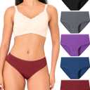 BAMBOO COOL Women's Cool Bikini Briefs for Women Lightweight Panties Stretchy Soft Breathable Underwear 5-pack (M)