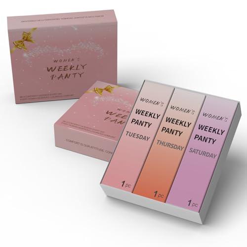 Women's Panties Breathable Ultra Thin Mid Rise Full Coverage Hipster Gift for Her (L, Pack of 3, Orange, Purple, and Pink)