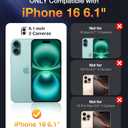 Diaclara Designed for iPhone 16 Case, Full Body Rugged Case with Built-in Touch Sensitive Anti-Scratch Screen Protector, Upgraded [Full Camera Protection] for iPhone 16 6.1" (Teal)