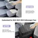 LUWU for 2022 2023 2024 2025 Volkswagen Taos Center Console Cover 2024 2025 Taos S/SE/SEL Accessories Armrest Cover Armrest Console Cover Soft Leather (Grid Black)