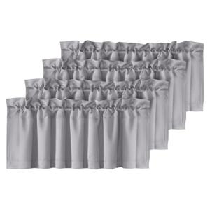 H.VERSAILTEX Blackout Valances for Windows,Kitchen Valance Curtains for Living Room/Bedroom/Bathroom/Basement Privacy Rod Pocket Short Window Valance Curtains, 4 Panels 52" W x 18,Dove Gray
