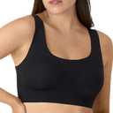 Bali Women's Comfort Revolution Easylite Wireless T-Shirt Bra, Pullover Wirefree T-Shirt Bra (3X-Large, Black)