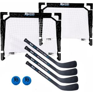 Premier Sports - Mini Hockey Set  Complete 4-Player Indoor Kit with (2) Mini Goals, (4) Mini Sticks, and (2) Mini Foam Balls