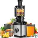 Juicer Machines, Cold Press Juicer for Whole Fruit and Vegetable, Masticating Juicers, High Juice Yield, Juice Extractor Machine, BPA Free (Grey)