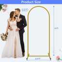 6 ft Arch Backdrop Stand, Wedding Arch Frame, Stable Metal Background Stand with Square Base Ground Nails, for Birthday Party Baby Shower Garland Decoration, Gold