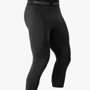 Niksa 3/4 Men's Compression Pants - Athletic Running Capri Tights Quick Dry Basketball Sports Leggings Gym Workout Base Layer(L) pack of 2