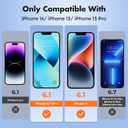 UNBREAKcable 2-Pack Screen Protector for iPhone 14/13/13 Pro Military-Grade Shatterproof Tempered Glass [9H+ Hardness] [Easy Installation Frame] [99.99% HD Clear] for Apple iPhone 13 Pro/13/14