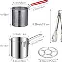 304 Stainless Steel Deep Fryer Pot with Basket, Stove Top Deep Fryer with Easy Grip Handle, Large Capacity Multifunctional Oil Strainer Pot For Frying Fish Shrimp Fries Chicken(Silver)