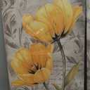 Yellow and Gray Flowers Canvas Wall Art Tulip Picture Prints Artwork Modern Floral Wall Decor for Living Room Bedroom Bathroom Decor Plant Painting Framed 2 Pieces, 16"W x 24"H inch x 2 pc