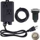Garbage Disposal Air Switch Kit Dual Outlet Sink Top Waste Disposal Stainless Steel Brushed Nickel On/Off Air Button Food and Waste Disposals Part by Etoolcity, Dual Outlet Short/2'', Stainless Steel Brushed