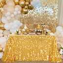 B-COOL Gold Sequin Tablecloth Party Glitter Table Cloth Big Payette 50x102 Inches Table Overlays for Birthday Wedding Baby Shower Outdoor Anniversary Holiday Dinning Decoration