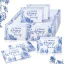 Yinder 60 Bulk Happy Tears Tissue Packs for Wedding 3 Ply Pocket Size Tissues Packs for Guests Facial Individual Wedding Favors Party Supplies Travel Graduation Celebration(Blue Flower)