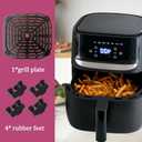 6QT Air Fryer Grill Plate for Bella Pro Series/Paris Hilton Air Fryers, Upgraded Grill Pan Crisper Plate Rack Tray Grate Grid Shelf for 6QT Paris Hilton Air Fryer, Dishwasher Safe, Nonstick