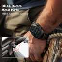 ULTIMAL Rugged Band for Apple Watch Ultra 3/2/1 49mm, Series 11/10/9/8/7/6/5/4 SE 46mm/45mm/44mm, Waterproof, Soft TPU Strap with Stainless Steel Buckle & Connectors, Sweat-Resistant, Easy to Clean, Fits 155-225mm Wrist (Black/Black)