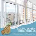 Gatuida 4pcs Sliding Screen Door Rollers, Iron Ball Bearing Tension Wheels for Smooth Glide Home Window Screen Replacement Accessories