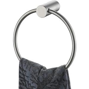 JQK Towel Ring Brushed Steel, 304 Stainless Steel Hand Towel Holder for Bathroom Wall Mount, TR630-BN