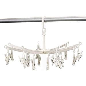 DurReus Foldable Clip Drip Laundry Hanger Portable Plastic Hanging Dryer with 20 Clips for Drying Cloth Diapers, BabyClothes, Bras, Underwear, Hat, Gloves, Socks