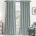 MIULEE Velvet Curtains 96 inches - Luxury Curtains for Bedroom Living Room Room Darkening Thermal Insulated Super Soft Window Drapes Rod Pocket & Back Tab, Misty Blue, W52 x L96 inches, 2 Panels