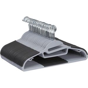 Amazon Basics Rubber Coated Plastic Hangers, Pack of 50, Gray