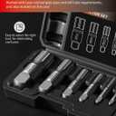 6-Piece Pipe Extractor Set, Heavy Duty Broken Pipe Nipple Extractor for Removing Damaged Threaded Fittings & Stripped Pipes, 1/8" to 1" (Fits 1/2", 3/4" Water Pipes), with Durable Storage Case
