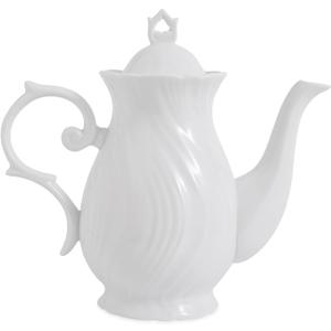 tea pot ceramic, Porcelain teapot with lid, 38.8 Oz for Tea, Milk, Coffee, Flower tea (Pure White)