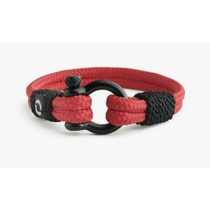Mens Rope Bracelet - Stainless Steel Black Shackle, Extremely Durable and Scratch Resistant Waterproof Paracord, Handmade, Nautical Wristband for Men B-7-6
