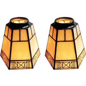 Tiffany Multi-head Ceiling Lampshade - Wall Lampshade Set of 2PCS HMJ6011 Beige Glass Shade