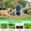 Bungee Tug of War Dog Toy with Upgraded Steel Stake, Cotton Ball, Teething Rope and Soft Rope, Tether Tug Outdoor Dog Toy for Lawns and Trees, Interactive Dog Toys for Medium, Large Dog, Blue