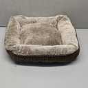 Bedsure Washable Dog Bed Small DogCat- Rectangle Fluffy Plush Kitten Puppy Bed, Comfy Corduroy Fleece and Nonskid Bottom,20x19x6inches,Suitable for Pet Up to 15lbs,Brown