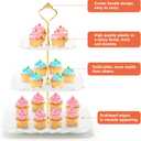 Coitak 5 Pieces Cupcake Stand Set, 2 Pieces 3 Tier Cupcake Stands with 3 Pieces Appetizer Trays, Dessert Tower Tray for Tea Party