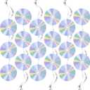 18pcs 90's Party Decorations, Iridescent Retro CD Disc Cutouts Hanging Swirls Y2K Era Music Theme Ceiling Streamers for 1990s 2000s Birthday Party Throwback Supplies